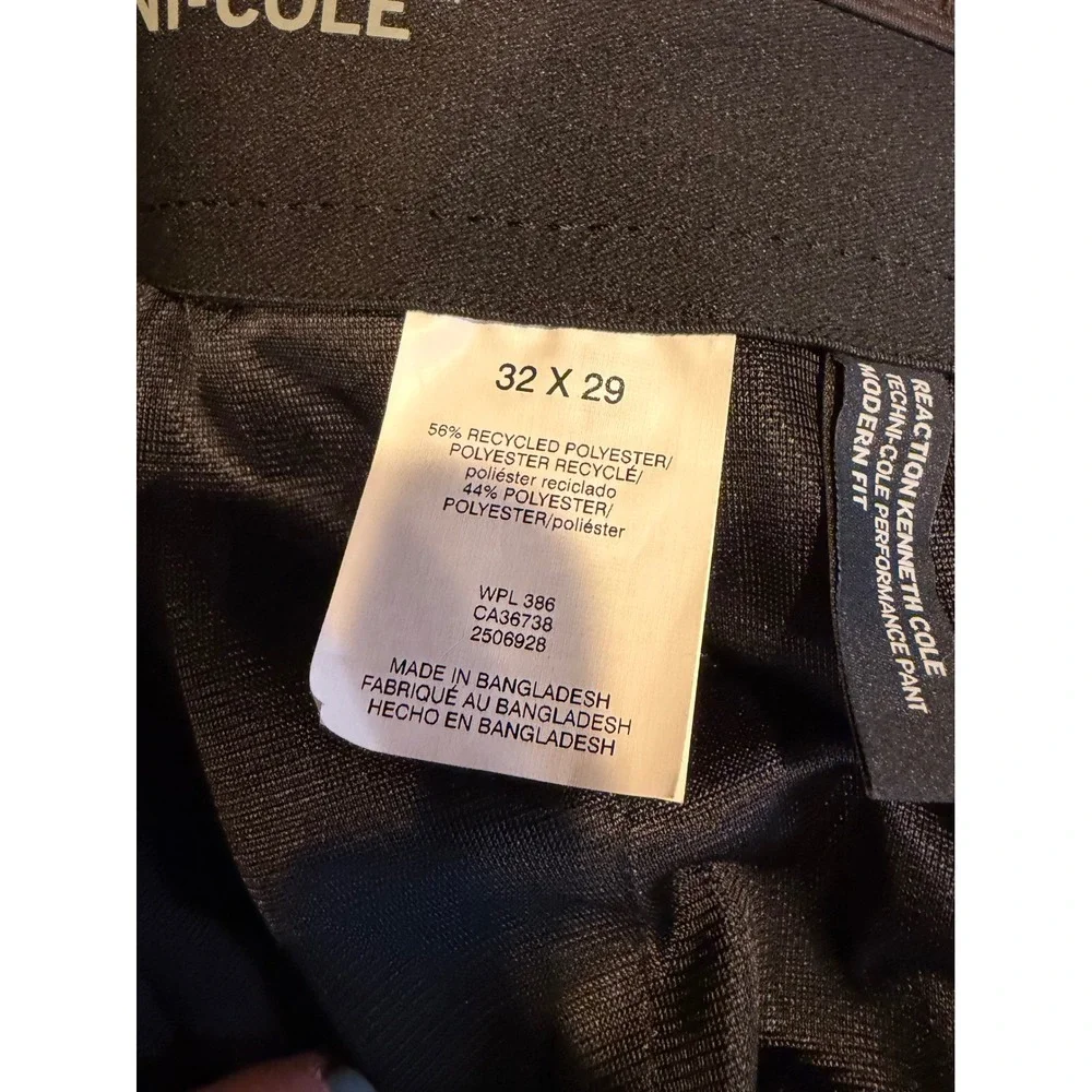 NWT Kenneth Cole Reaction Techni-Cole Mens Black Performance Pant 32x29 Gorpcore